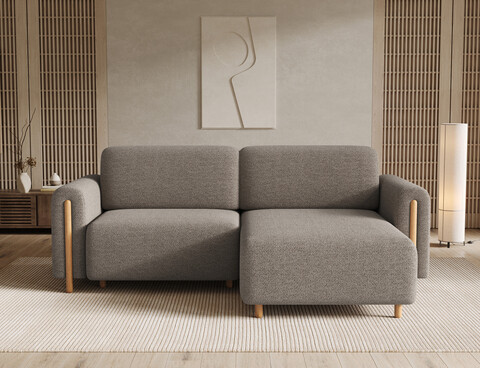 Coltar extensibil dreapta 3 locuri ELTAP, RT-O-20ROY, Acossta, 244x154x95 cm, lemn/poliester, maro/natur