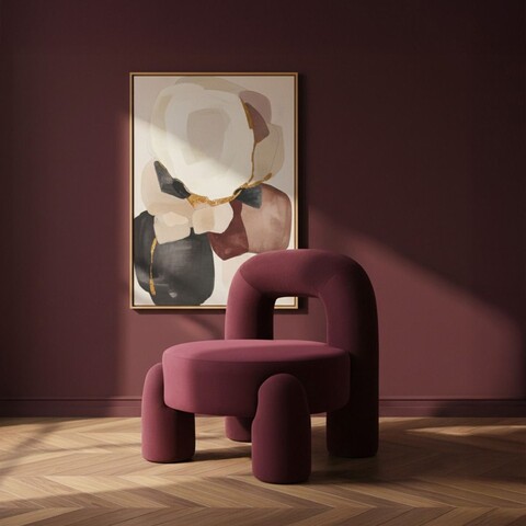 Fotoliu Viggo, Homla, 73x69x80 cm, MDF/poliester, visiniu