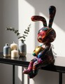 Decoratiune, Mauro Ferretti, Rabbit Psyco -A, 8x10x23 cm, polirasina, multicolor
