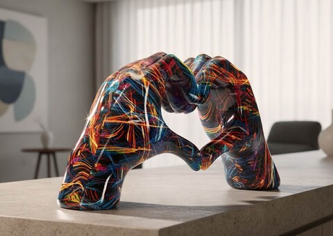 Decoratiune, Mauro Ferretti, Lover Psyco, 25x7.5x13.5 cm, polirasina, multicolor