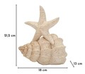 Decoratiune, Mauro Ferretti, Star Fish, 18x13x21.2 cm, polirasina, bej