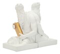 Set 2 suporturi de carti, Mauro Ferretti, Poseidon, 25.5x15x22.3 cm, polirasina, alb/auriu