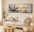 Tablou decorativ, Mauro Ferretti, Beach -B, 152x52 cm, lemn de pin/canvas, multicolor