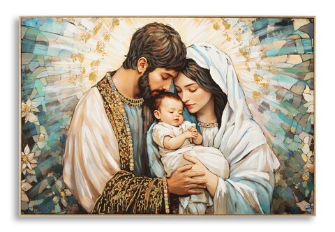 Tablou decorativ, Mauro Ferretti, Nativity, 122x82 cm, lemn de pin/canvas, multicolor