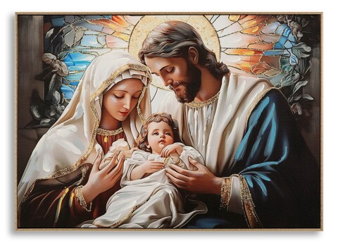 Tablou decorativ, Mauro Ferretti, Nativity, 102x72 cm, lemn de pin/canvas, multicolor