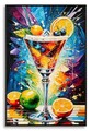 Tablou decorativ, Mauro Ferretti, Cocktail -A, 62x92 cm, lemn de pin/canvas, multicolor