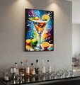 Tablou decorativ, Mauro Ferretti, Cocktail -A, 62x92 cm, lemn de pin/canvas, multicolor