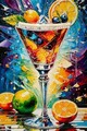 Tablou decorativ, Mauro Ferretti, Cocktail -A, 62x92 cm, lemn de pin/canvas, multicolor