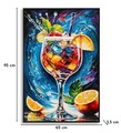 Tablou decorativ, Mauro Ferretti, Cocktail -B, 62x92 cm, lemn de pin/canvas, multicolor