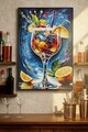 Tablou decorativ, Mauro Ferretti, Cocktail -B, 62x92 cm, lemn de pin/canvas, multicolor