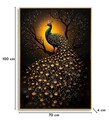Tablou decorativ, Mauro Ferretti, Peacock, 70x100 cm, lemn de pin/canvas, multicolor