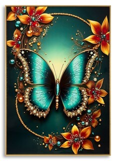 70x100 cm, Multicolor, Butterfly -A