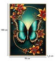 Tablou decorativ, Mauro Ferretti, Butterfly -A, 70x100 cm, lemn de pin/canvas, multicolor