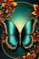 Tablou decorativ, Mauro Ferretti, Butterfly -A, 70x100 cm, lemn de pin/canvas, multicolor