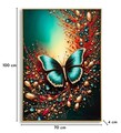 Tablou decorativ, Mauro Ferretti, Butterfly -B, 70x100 cm, lemn de pin/canvas, multicolor