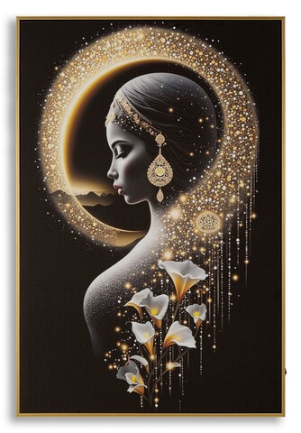 Tablou decorativ cu LED, Mauro Ferretti, Inda, 60x90 cm, lemn de pin/canvas, multicolor