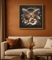 Tablou decorativ cu LED, Mauro Ferretti, Butterfly, 50x50 cm, lemn de pin/canvas, multicolor