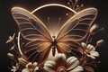 Tablou decorativ cu LED, Mauro Ferretti, Butterfly, 50x50 cm, lemn de pin/canvas, multicolor