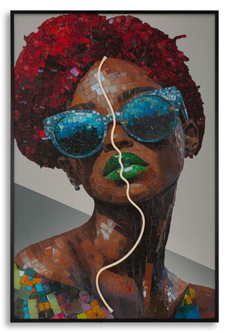 Tablou decorativ cu LED, Mauro Ferretti, Afro, 60x90 cm, canvas/MDF, multicolor