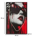Tablou decorativ cu LED, Mauro Ferretti, Psyco -A, 60x90 cm, canvas/MDF, multicolor