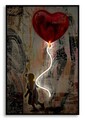 Tablou decorativ cu LED, Mauro Ferretti, Heart, 60x90 cm, canvas/MDF, multicolor