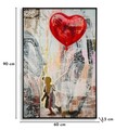 Tablou decorativ cu LED, Mauro Ferretti, Heart, 60x90 cm, canvas/MDF, multicolor