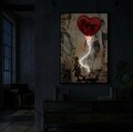 Tablou decorativ cu LED, Mauro Ferretti, Heart, 60x90 cm, canvas/MDF, multicolor