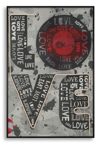 Tablou decorativ cu LED, Mauro Ferretti, Love, 60x90 cm, canvas/MDF, multicolor