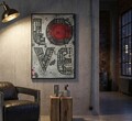 Tablou decorativ cu LED, Mauro Ferretti, Love, 60x90 cm, canvas/MDF, multicolor