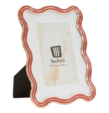 Rama foto, Mauro Ferretti, Elizabeth, 15x20 cm, zinc/sticla, rosu/auriu