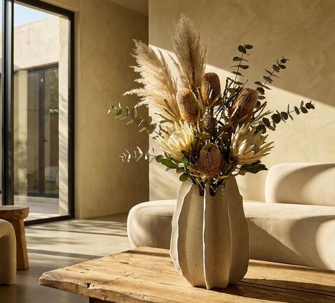 Vaza decorativa, Mauro Ferretti, Ester, 26x40 cm, polirasina, alb decolorat