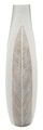 Vaza decorativa, Mauro Ferretti, Ho Chi Minh, 29.5x13.5x50 cm, polirasina, alb decolorat