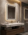 Oglinda decorativa cu LED, Mauro Ferretti, Simple Rectangular, 60x3.5x80 cm, argintiu