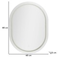 Oglinda decorativa cu LED, Mauro Ferretti, Simple Oval, 60x3.5x80 cm, argintiu