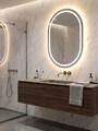 Oglinda decorativa cu LED, Mauro Ferretti, Simple Oval, 60x3.5x80 cm, argintiu