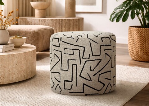 Taburet, Mauro Ferretti, Nairobi, 44x40 cm, lemn de pin/poliester, multicolor