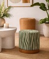 Taburet, Mauro Ferretti, Savana, 40x40 cm, placaj/poliester, verde/maro