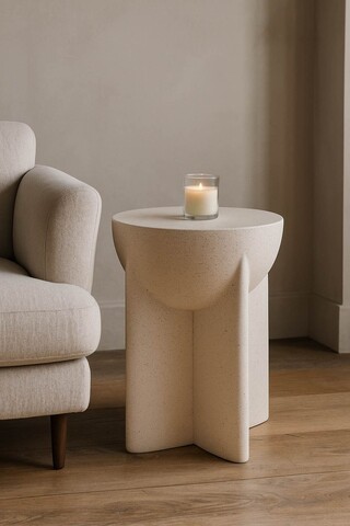 Masuta de cafea, Mauro Ferretti, History, 33.5x48.5 cm, oxid de magneziu, crem