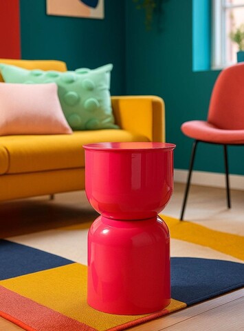 Masuta de cafea, Mauro Ferretti, Oyi, 31x46 cm, metal, roz