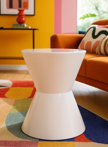 Masuta de cafea, Mauro Ferretti, Oyo, 45x55 cm, metal, alb