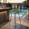 Set 2 scaune de bar, Mauro Ferretti, Ibiza, 50x50x98 cm, utilizare interior / exterior,  plastic/metal, verde/negru
