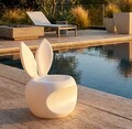 Taburet pentru copii, Mauro Ferretti, Bunny, 57x55x79 cm, plastic, alb