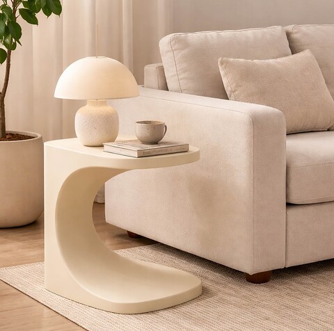 Masuta de cafea, Mauro Ferretti, Ibiza, 42x42x52 cm, utilizare interior / exterior,  plastic, alb