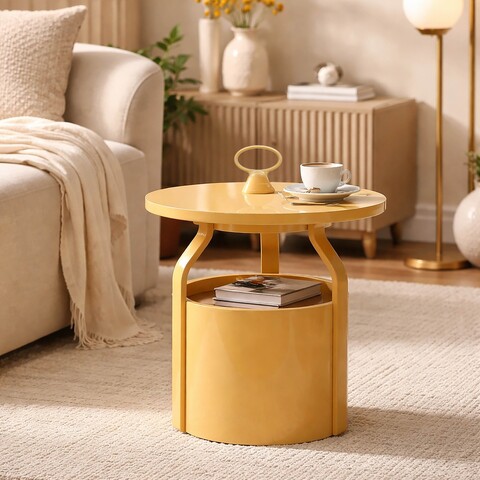 Masuta de cafea, Mauro Ferretti, Iris, 44x43 cm, plastic, crem