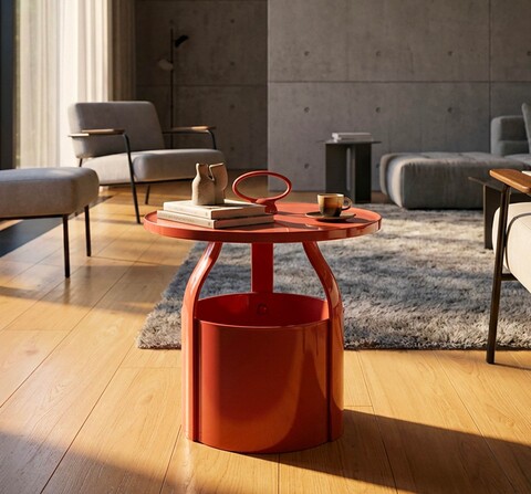 Masuta de cafea, Mauro Ferretti, Iris, 44x43 cm, plastic, rosu