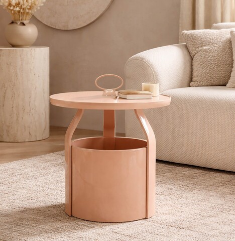 Masuta de cafea, Mauro Ferretti, Iris, 44x43 cm, plastic, roz