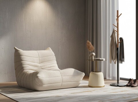 Fotoliu, Mauro Ferretti, Mask, 103x100x80 cm, ambalat vidat, poliester/burete, alb