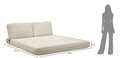 Canapea extensibila 2 locuri, Mauro Ferretti, Faster, 150x100x80 cm, ambalata vidata, poliester/burete, alb