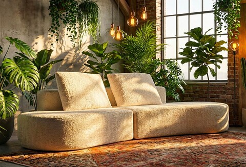 Canapea 3 locuri, Mauro Ferretti, Island, 238x92x78 cm, ambalata vidata, poliester/burete, alb