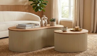 Alb;Maro, Set 2 masute 87x32 cm